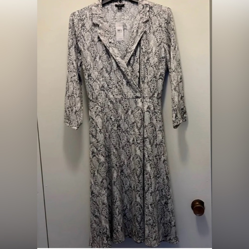 Ann Taylor Grey, Black Snake Print Dress